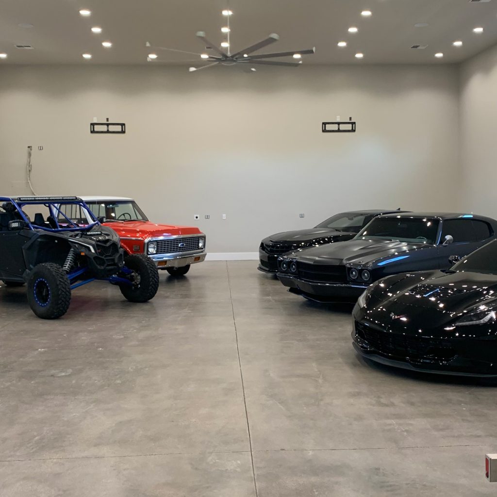 A garage full of sports cars